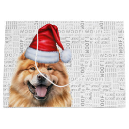 Funny Christmas Santa Dog Chow Chow Chow Holiday Große Geschenktüte