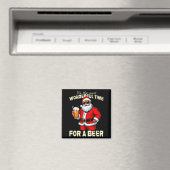 Funny Christmas Santa Drinking Beer Wonderful Time Magnet (In Situ (Geschirrspüler))