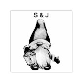 Funny Christmas Santa Gnome Paare Monogram Permastempel (Design)