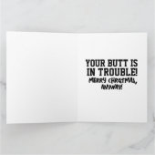 FUNNY CHRISTMAS SANTA GREETING CARD DANKESKARTE (Innenseite)