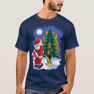 Funny Christmas Santa Peeing T-Shirt