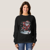 Funny Christmas Santa Playing Ice Hockey Xmas Sweatshirt (Vorne ganz)