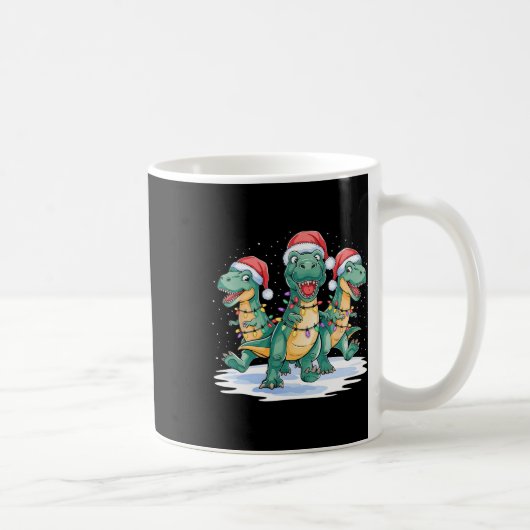Funny Christmas Santa Reindeer Niedlich Dinosaur S Kaffeetasse (Rechts)
