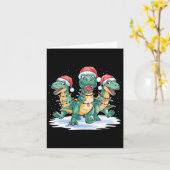 Funny Christmas Santa Reindeer Niedlich Dinosaur S Karte (Gelbe Blume)