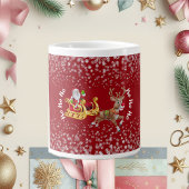 Funny Christmas Santa Reindeer Sleigh Ho-Ho Red Tasse
