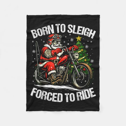 Funny Christmas Santa Riding Motorcycle Bike Biker Fleecedecke (Vorderseite)