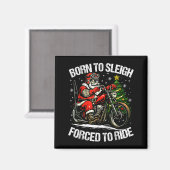 Funny Christmas Santa Riding Motorcycle Bike Biker Magnet (Vorderseite/Rückseite)