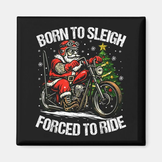 Funny Christmas Santa Riding Motorcycle Bike Biker Magnet (Vorne)