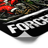 Funny Christmas Santa Riding Motorcycle Bike Biker Poster (Ecke)