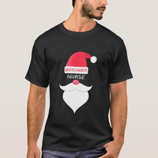 Funny Christmas Santa s Lieblings-Krankenschwester T-Shirt (Vorderseite)