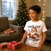 Funny Christmas Santa Says Six Seven 67 Kids T-Shirt