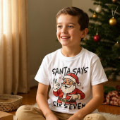 Funny Christmas Santa Says Six Seven 67 Kids T-Shirt
