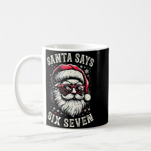 Funny Christmas Santa Six Seven 6-7 Meme Brain Rot Kaffeetasse (Links)