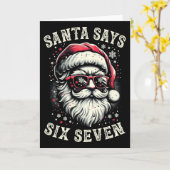Funny Christmas Santa Six Seven 6-7 Meme Brain Rot Karte (Gelbe Blume)