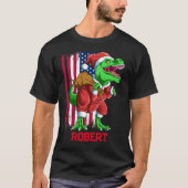 Funny Christmas Santa T Rex Tyrannosaurus Xmas T-Shirt (Vorderseite)