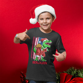 Funny Christmas Santa T Rex Tyrannosaurus Xmas T-Shirt