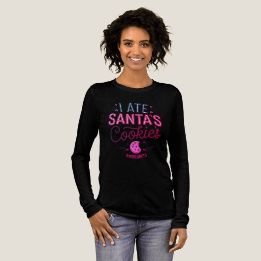 Funny Christmas Santa's Cookie Tri-Blend Shirt (Volle Vorderseite)