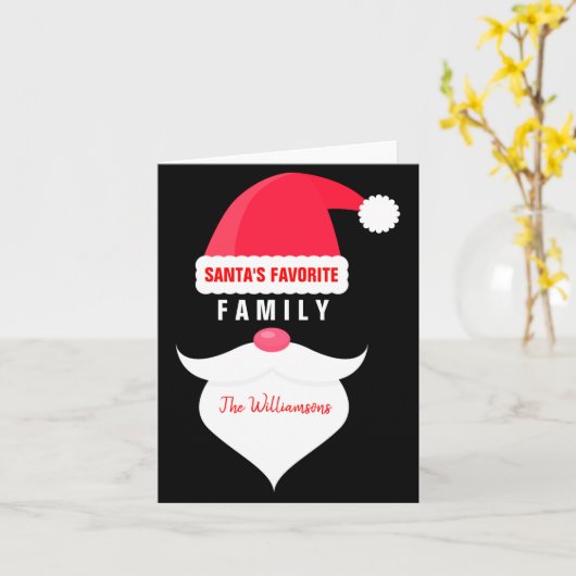 Funny Christmas Santas Favorite Family Karte (Gelbe Blume)