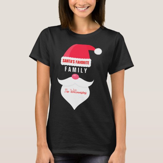 Funny Christmas Santas Favorite Family T-Shirt (Vorderseite)