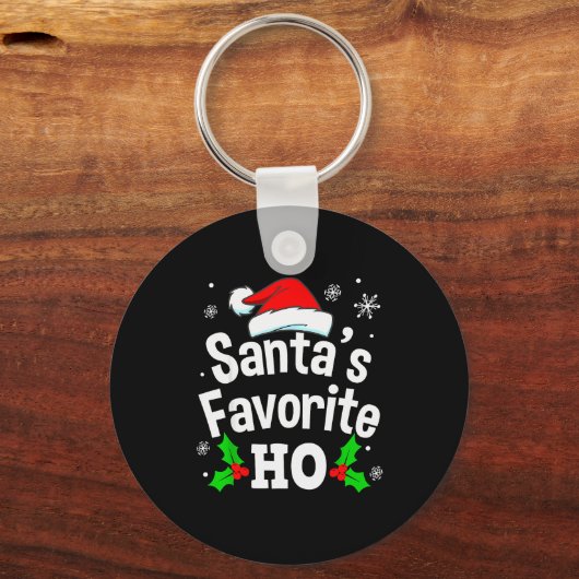 Funny Christmas Santa's Favorite Ho Naughty Pajama Schlüsselanhänger (Vorderseite)