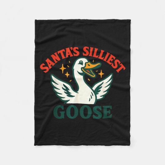 Funny Christmas Santas Silliest Goose Humor Fleecedecke (Vorderseite)