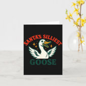 Funny Christmas Santas Silliest Goose Humor  Karte (Gelbe Blume)