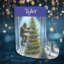 Funny Christmas Sasquatch Personalisiert Großer Weihnachtsstrumpf