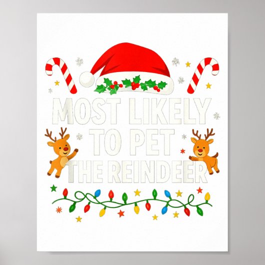 Funny Christmas Saying Reindeer Lover Holiday Ligh Poster (Vorne)