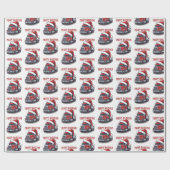 Funny Christmas Semi Transport Truckmas Geschenkpapier (Flach)