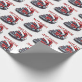 Funny Christmas Semi Transport Truckmas Geschenkpapier (Ecke)
