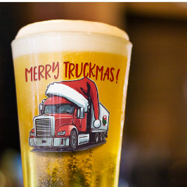 Funny Christmas Semi Transport Truckmas Glas