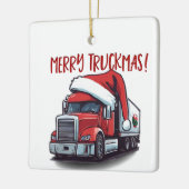 Funny Christmas Semi Transport Truckmas Keramikornament (Links)