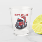 Funny Christmas Semi Transport Truckmas Schnapsglas (Vorderseite)