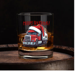 Funny Christmas Semi Transport Truckmas Whiskyglas