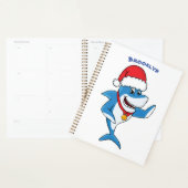 Funny Christmas shark cartoon illustration Planer (Anzeige)