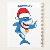 Funny Christmas shark cartoon illustration Planer (Rückseite)