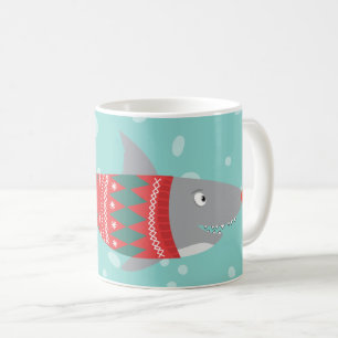 Funny Christmas Shark Coffee Tasse
