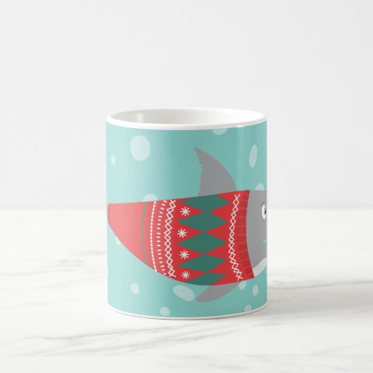 Funny Christmas Shark Coffee Tasse (Mittel)