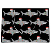 Funny Christmas Shark Pattern Geschenktasche Große Geschenktüte (Vorderseite)