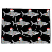 Funny Christmas Shark Pattern Geschenktasche Große Geschenktüte (Rückseite)