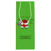 Funny Christmas Sheep Cartoon Geschenktüte Für Weinflaschen (Rückseite)