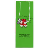 Funny Christmas Sheep Cartoon Geschenktüte Für Weinflaschen (Vorderseite)