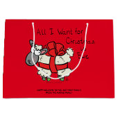 Funny Christmas Sheep Cartoon Große Geschenktüte (Vorderseite)