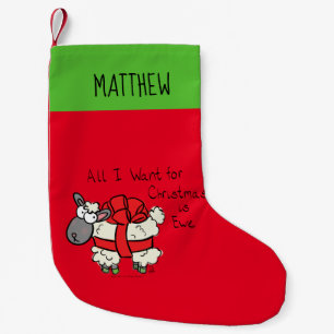 Funny Christmas Sheep Cartoon Kleiner Weihnachtsstrumpf