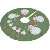 FUNNY Christmas Sheep Fleece Navidad Polyester Weihnachtsbaumdecke (Schrägansicht)