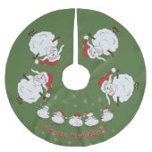 FUNNY Christmas Sheep Fleece Navidad Polyester Weihnachtsbaumdecke (Vorderseite)