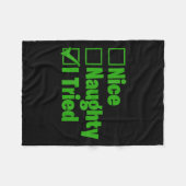 Funny Christmas Shirt Hilarious Nice Naughty I Tri Fleecedecke (Vorderseite (Horizontal))