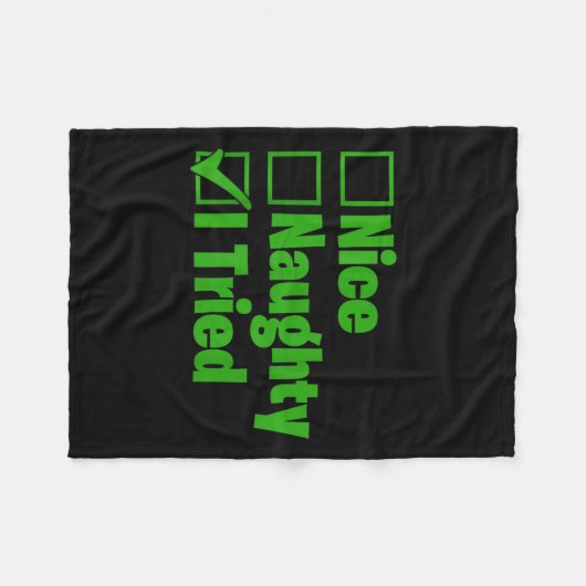 Funny Christmas Shirt Hilarious Nice Naughty I Tri Fleecedecke (Vorderseite (Horizontal))