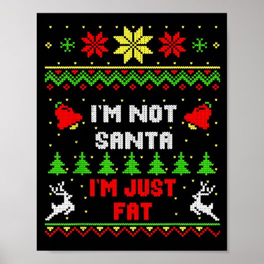 Funny Christmas Shirt. I'm Not Santa, I'm Just Fat Poster (Vorne)