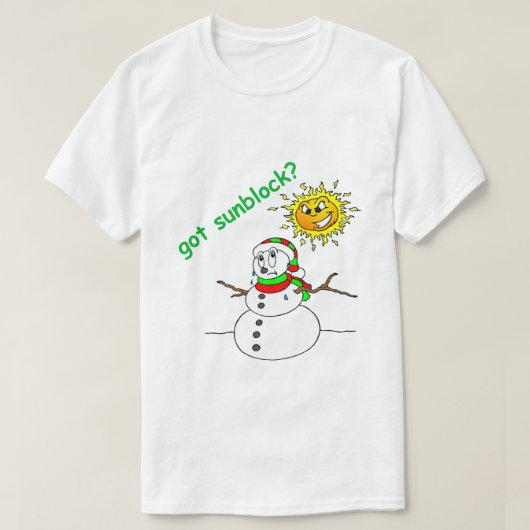 Funny Christmas Shirt Melting Snowman Got Sunblock (Design vorne)
